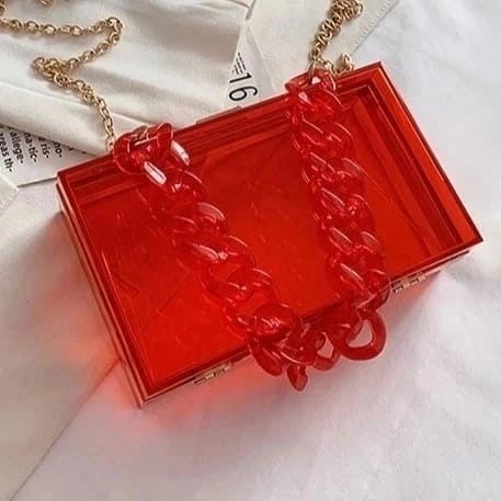 Clear deals red purse