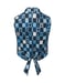 Image of Lewis Vest in Cerulean Archive Check Linen <s>$145</s> 