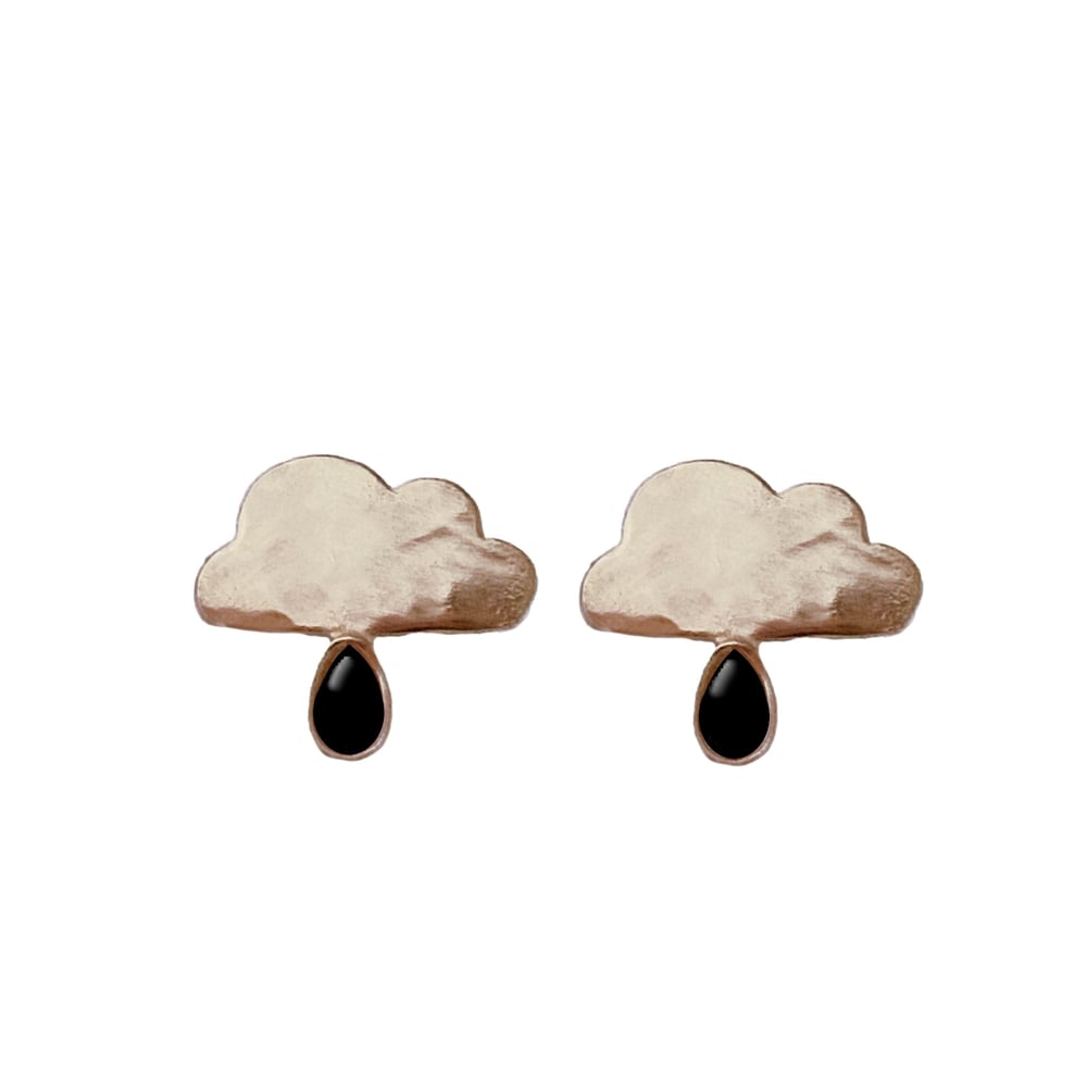Image of Cloud Earrings with Black Onyx