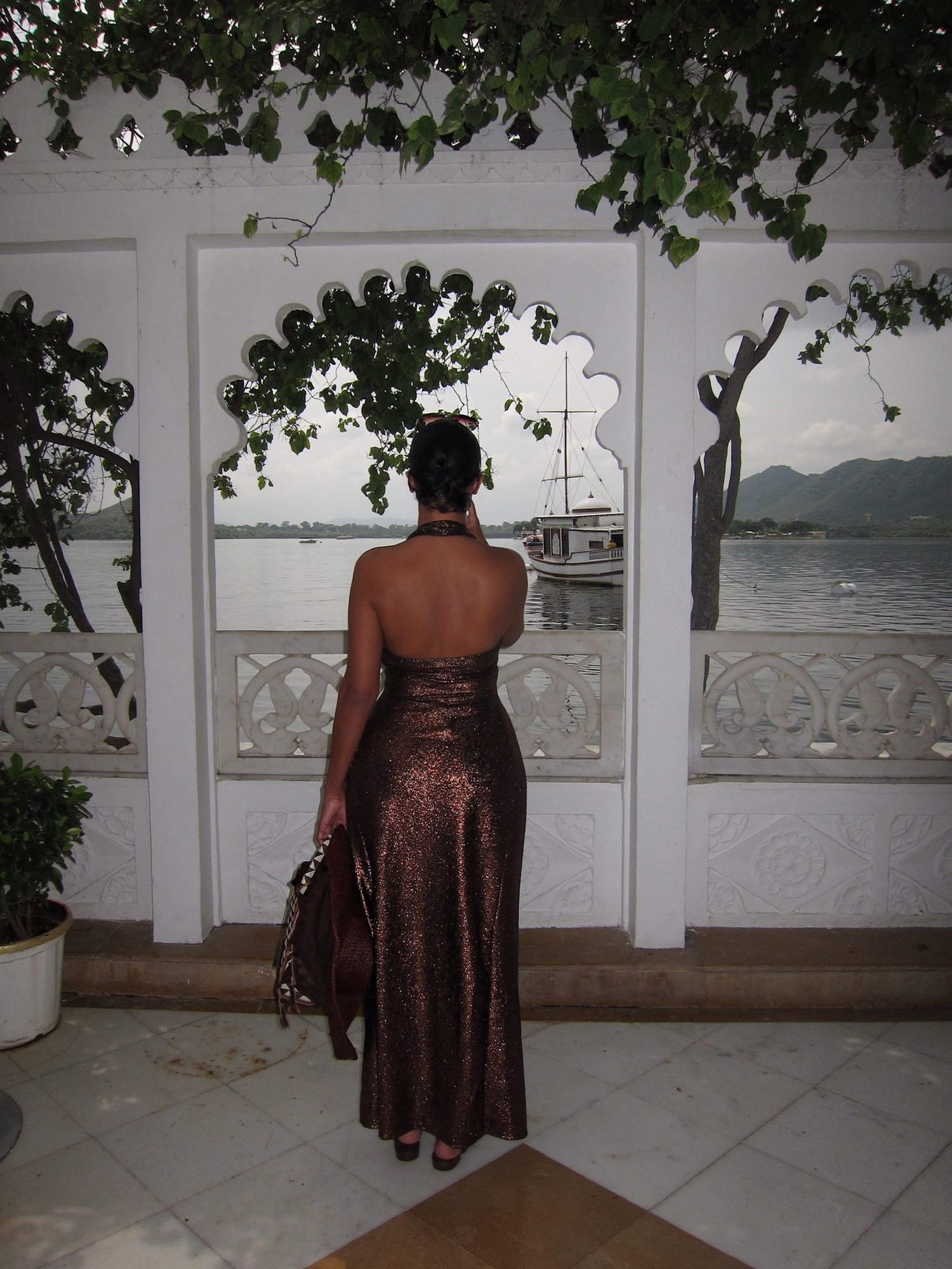 Image of BROWN METALLIC LEGGINGS & HALTER TOP SET (S)