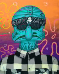 Portrait of a G : Squidwardo original acrylic painting