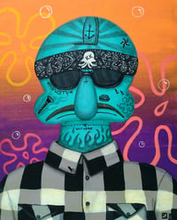 Portrait of a G : Squidwardo original acrylic painting 