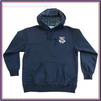 Image 2 of Navy Cotton Fleece Pullover Hoodie - Unisex - $55.45