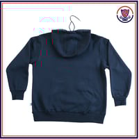 Image 3 of Navy Cotton Fleece Pullover Hoodie - Unisex - $55.45