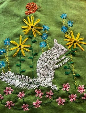 Image of White Squirrel - original embroidery