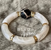 Image 2 of White Agate Tube Tibetan Bracelet 