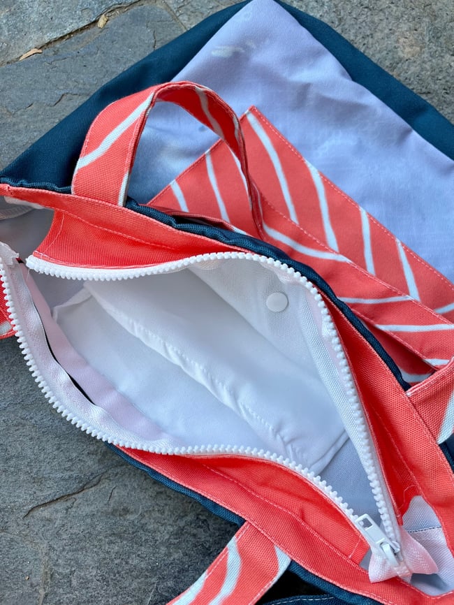 Salmon Long Strap Canvas Zip Bag