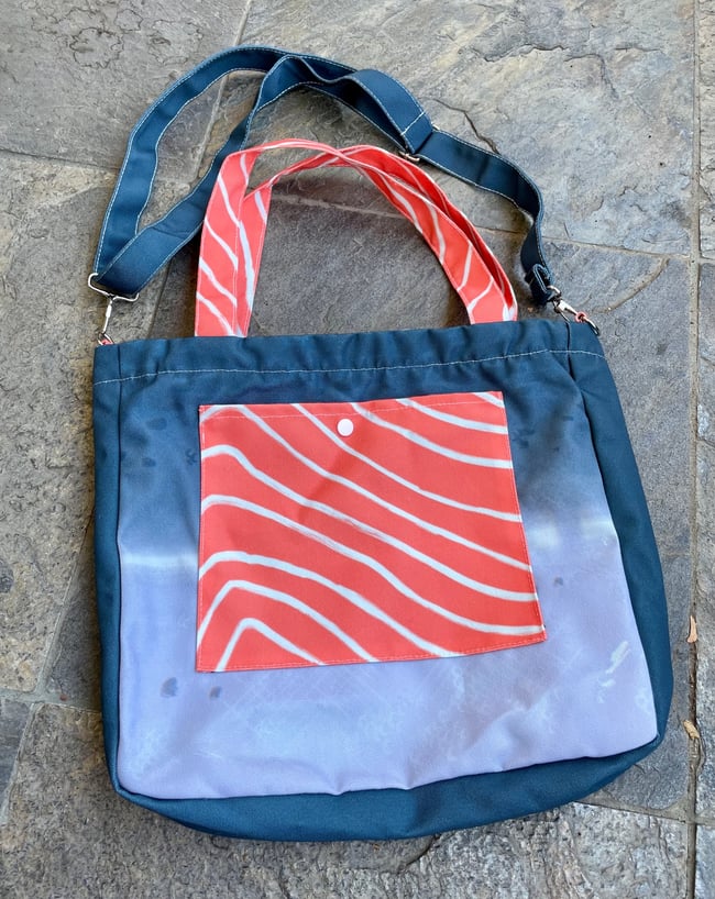 Salmon Long Strap Canvas Zip Bag