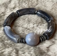 Image 1 of Charcoal Agate Tube Bracelet 