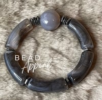 Image 2 of Charcoal Agate Tube Bracelet 