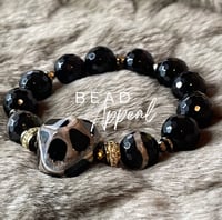 Image 2 of Tibetan and Black Agate Bead Bracelet 