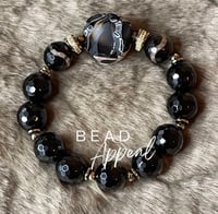 Image 5 of Tibetan and Black Agate Bead Bracelet 