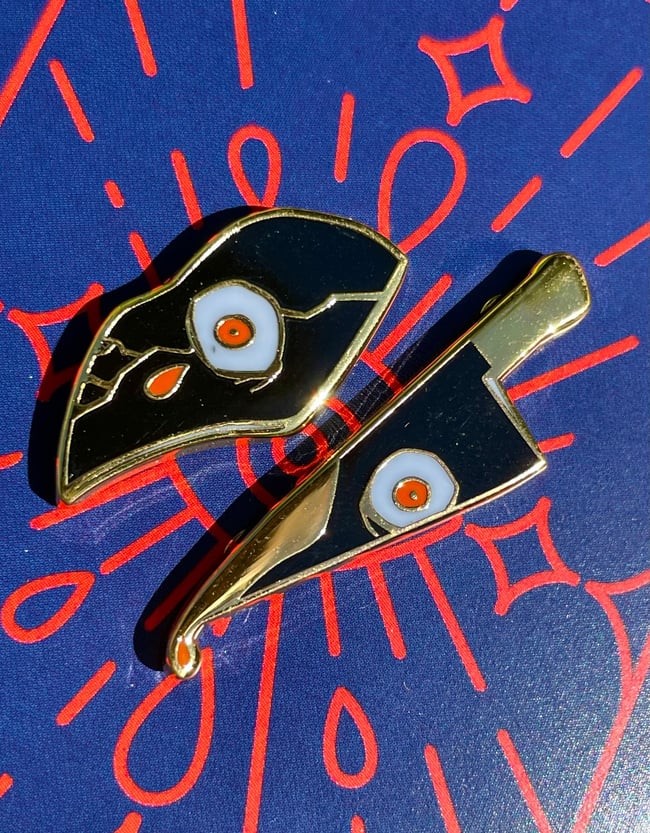 Knife Cut Enamel Pin