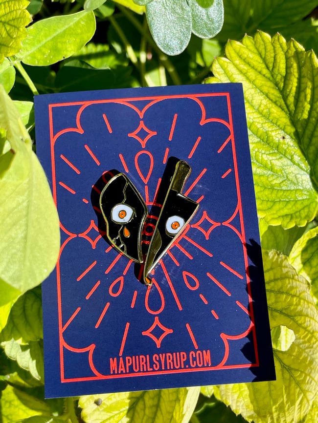 Knife Cut Enamel Pin