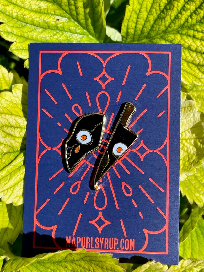 Knife Cut Enamel Pin