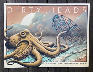 Image of Dirty Heads in Coney Island, NY Poster - Brushed Gold