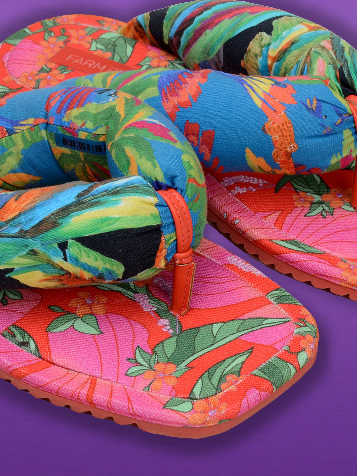 Image of Palmira Puffy Multicolored Flip-Flop Sandals