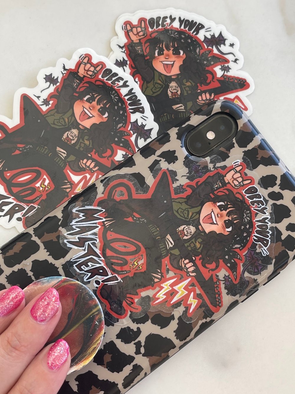 Eddie "Obey Your Master!" transparent vinyl sticker