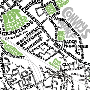Image of Lewisham - London Borough Typographic Street Map 