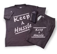 "KEEP A HUSSLE" Black Short set