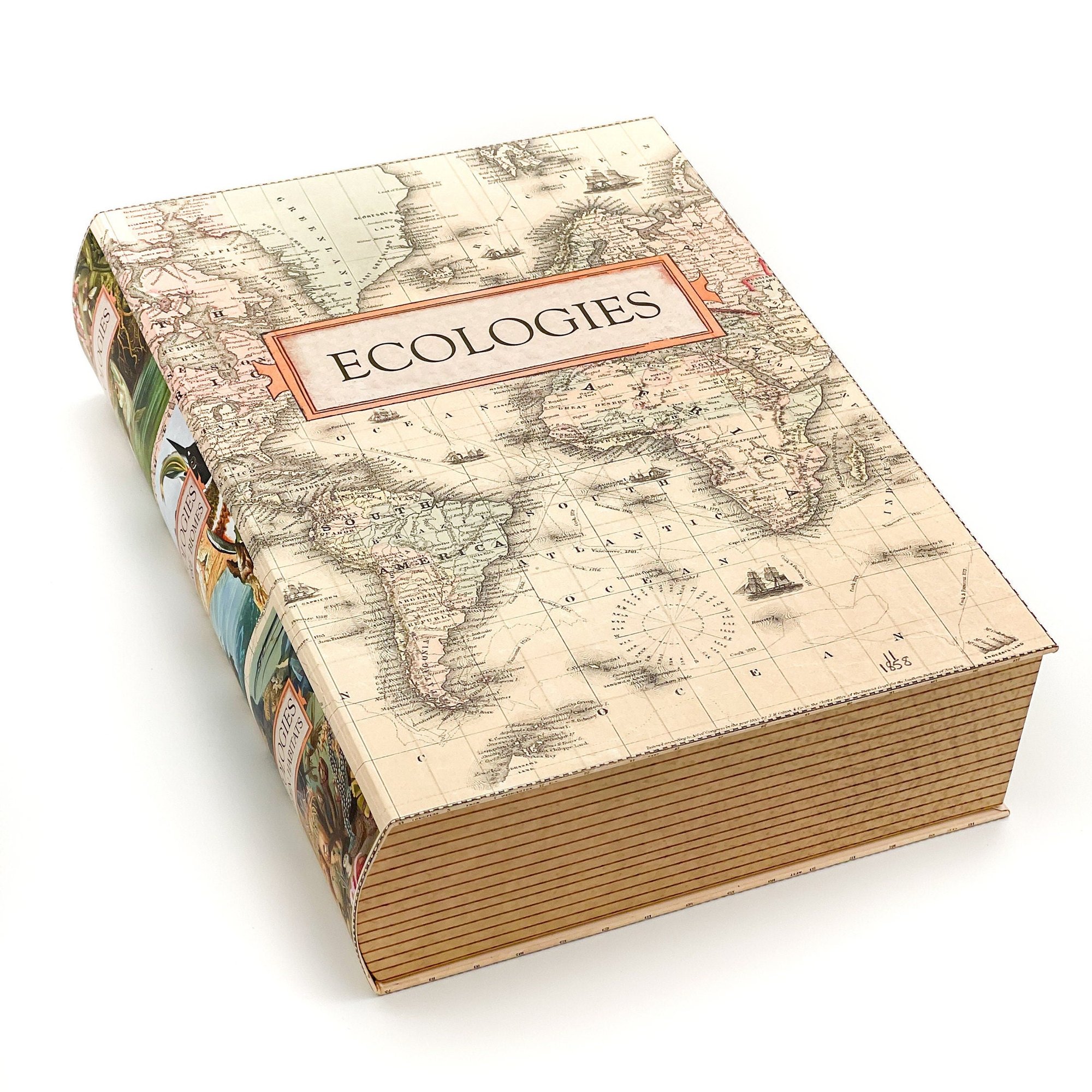 Faux Book Box Organizer for Ecologies Card Game - Magnetic Closure