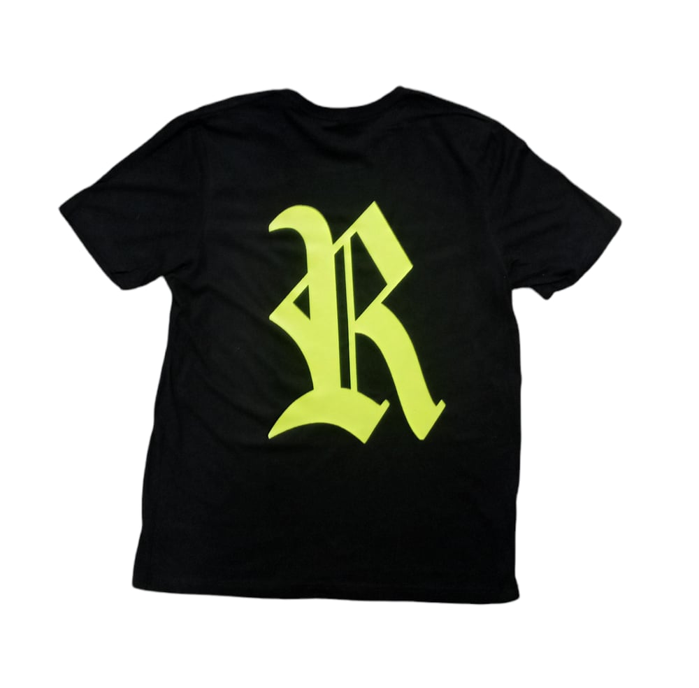 Image of Rebel Outsiders " Neon  " Black T shirt