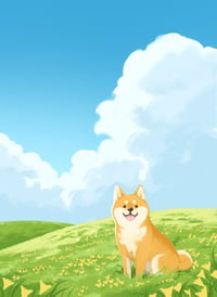 Image 2 of Shiba Inu Field Print