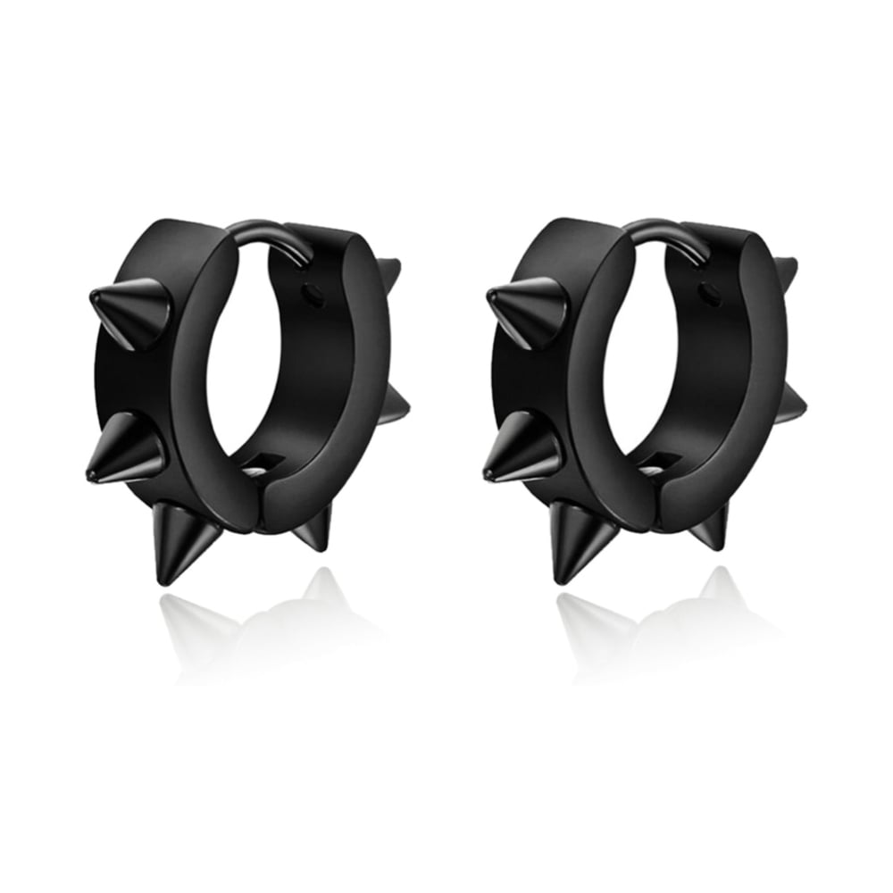 Image of VV Black Hoop Earrings