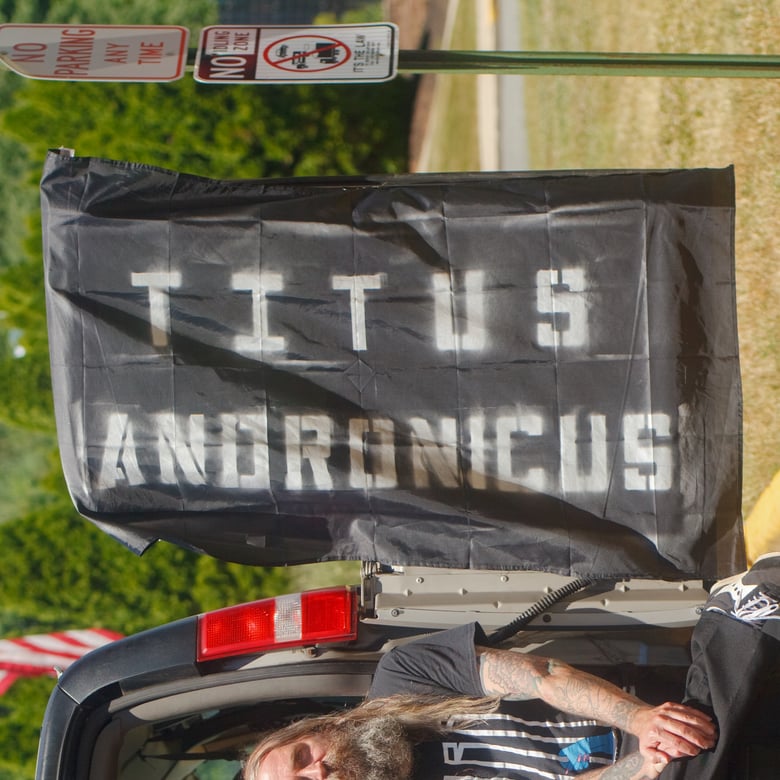 Image of "Titus Andronicus" Flag Replica *SPRAY PAINTED BY PATRICK STICKLES*