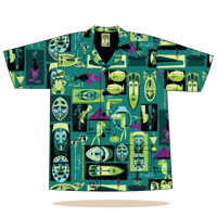 Image 1 of Mcbiff Haunted Tiki Room Aloha shirt! Made in the USA. 