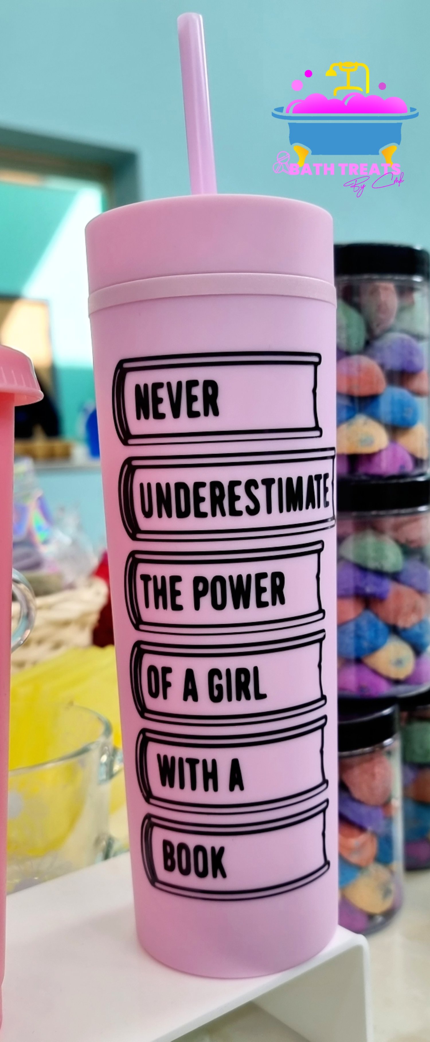 The Power of a Girl and her Books Skinny Cold Cup 
