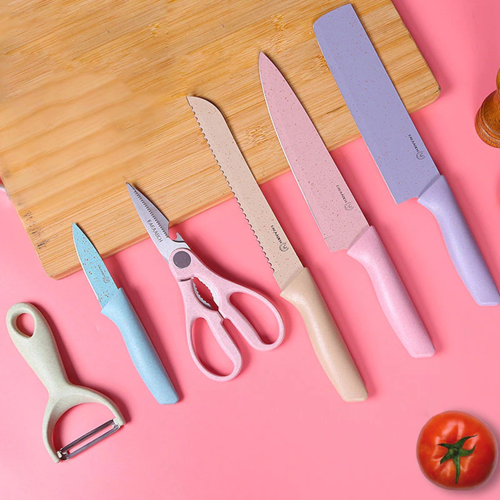 pastel kitchen utensil set