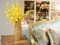 Image 4 of Hollowed-Out Gold Ceramic Vase 14 inch Tall