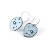 Blue Enamel Cell Earrings