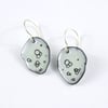 Green Enamel Cell Earrings