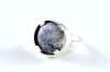 Round Agate and Silver Ring