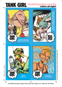 Image 1 of TANK GIRL UNCUT BUBBLEGUM CARD SHEETS - HEWLETT & MARTIN (2014)