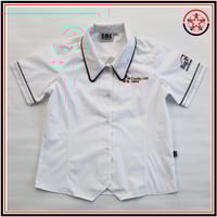 CHC Blouse White - Black Piping $36.95