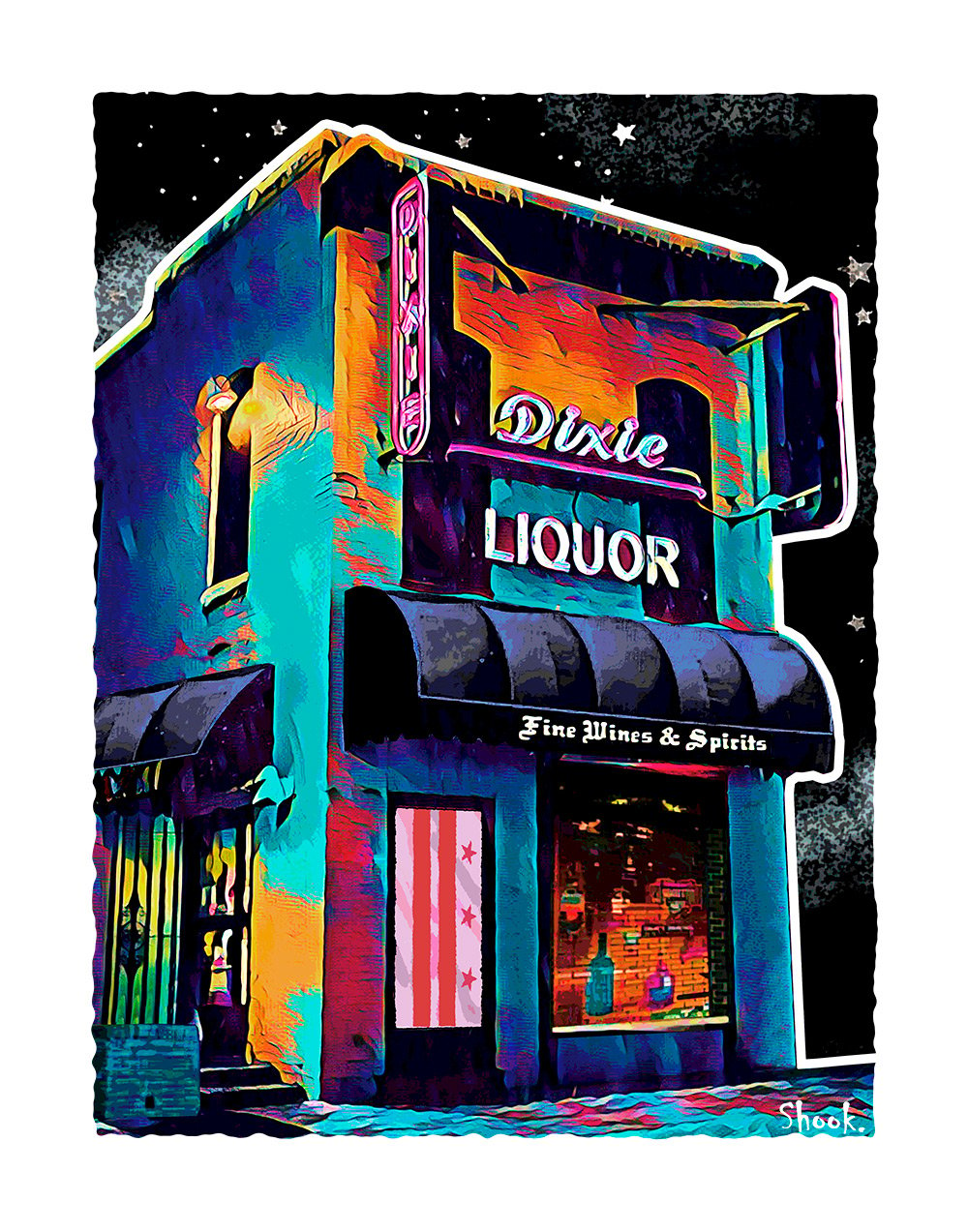 Dixie Liquors, Washington DC Giclée Art Print (Multi-size options)