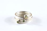 Silver Stacking Ring with Peridot Stone