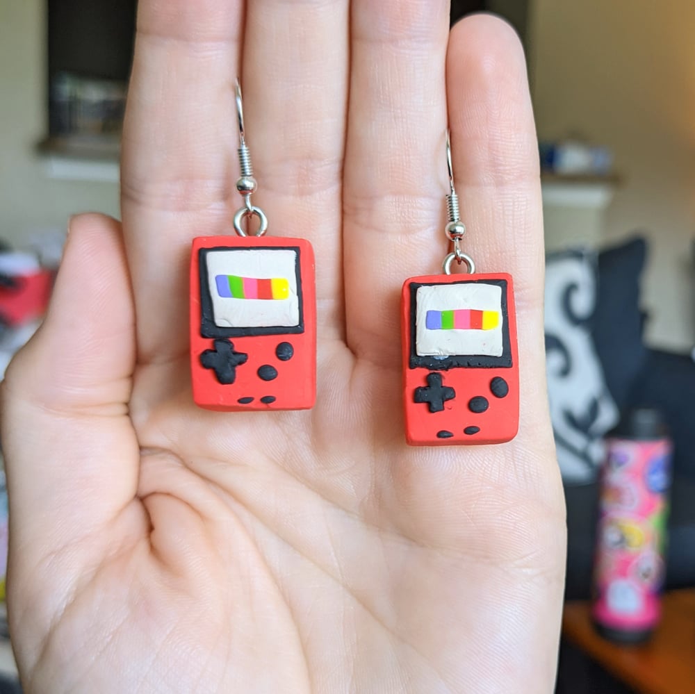 Image of Red Gameboy earrings