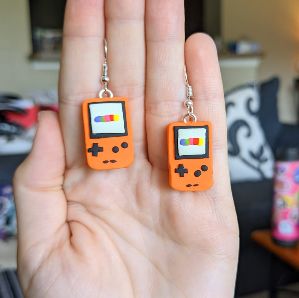 Image of Orange Gameboy earrings