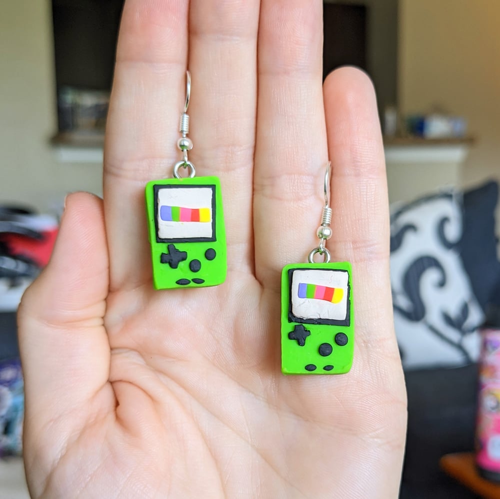 Image of Green Gameboy earrings