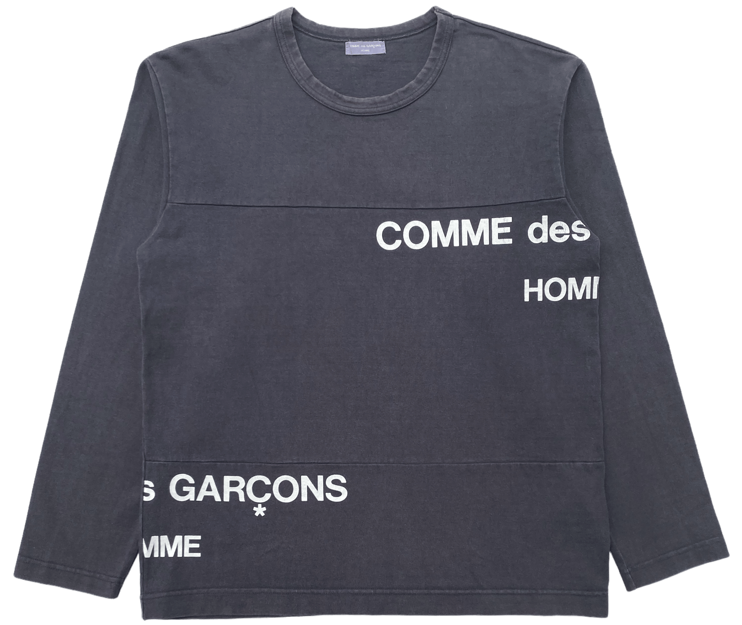 Cdg split hot sale logo shirt