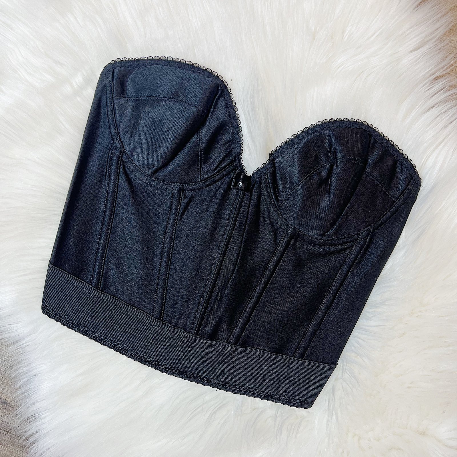 40D/38DD - Vintage Lady Marlene Black Lace Bustier NWT