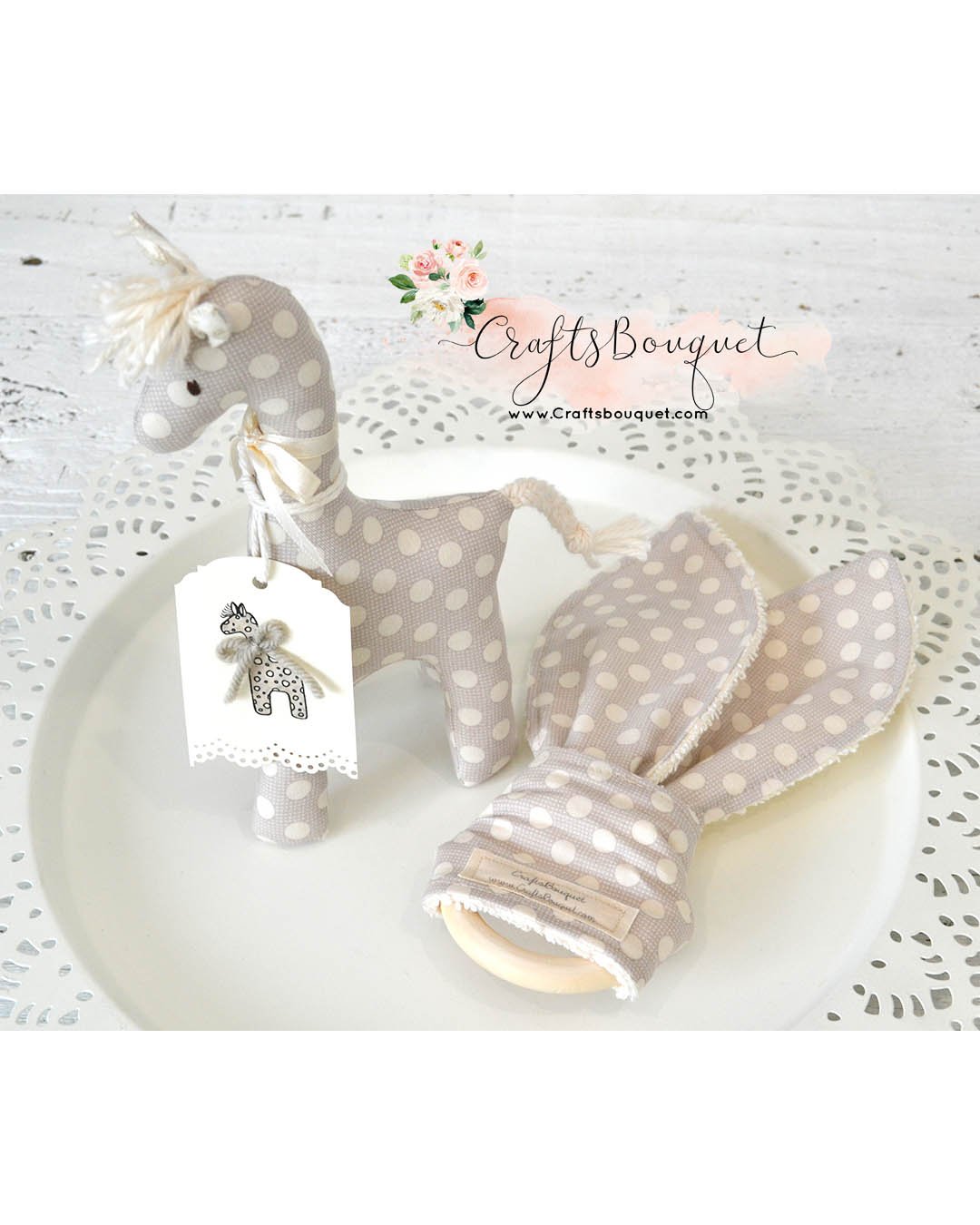 Image of Baby Giraffe Toy and Teether Set