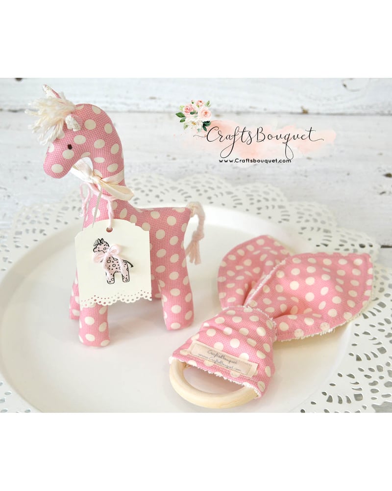 Image of Baby Giraffe Toy and Teether Set