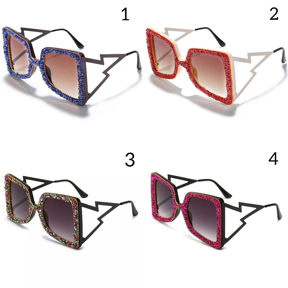 Oversized Glam Sparkle Sunglasses (18 Colour Options)