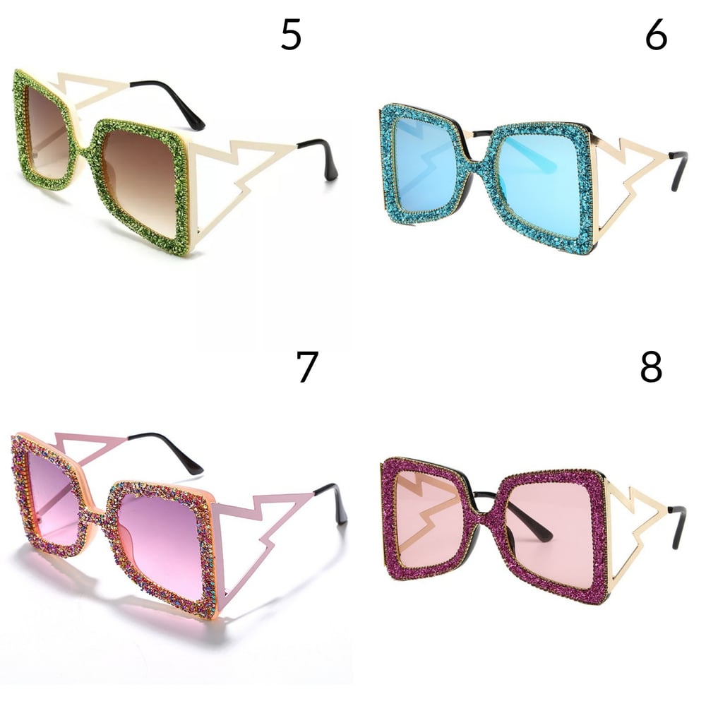 Oversized Glam Sparkle Sunglasses (18 Colour Options)