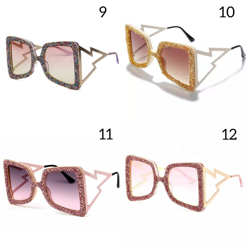 Oversized Glam Sparkle Sunglasses (18 Colour Options)